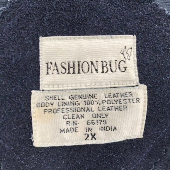 Vintage Fashion Bug Woman's Leather Patch Vest Jacket 2X Patchwork Genuine Leath - Picture 3 of 8